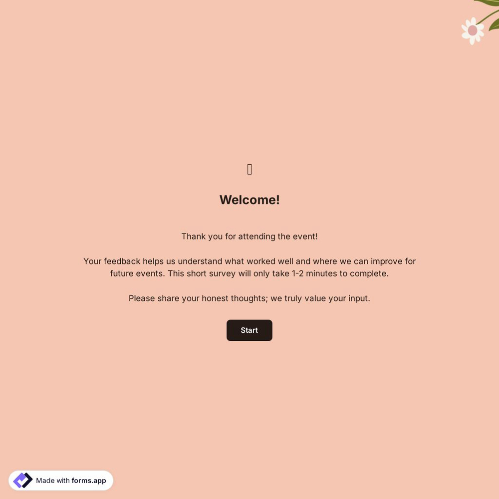 Post Event Feedback Survey Template