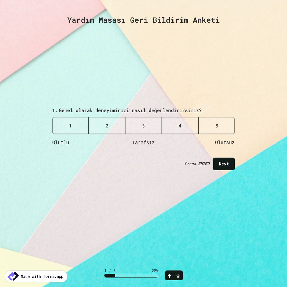 Yardım Masası Geri Bildirim Anketi Şablonu