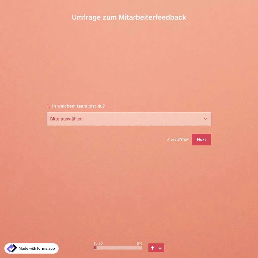 Vorlage für eine Umfrage zum Mitarbeiterfeedback