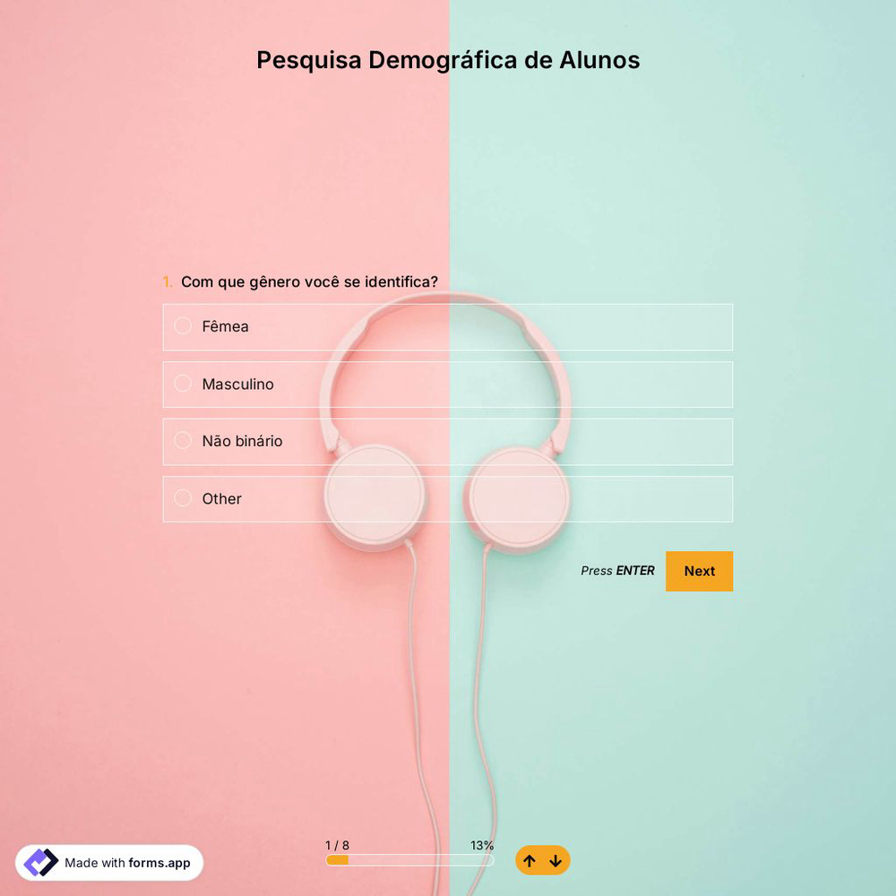 Modelo de Pesquisa sobre Dados Demográficos de Alunos
