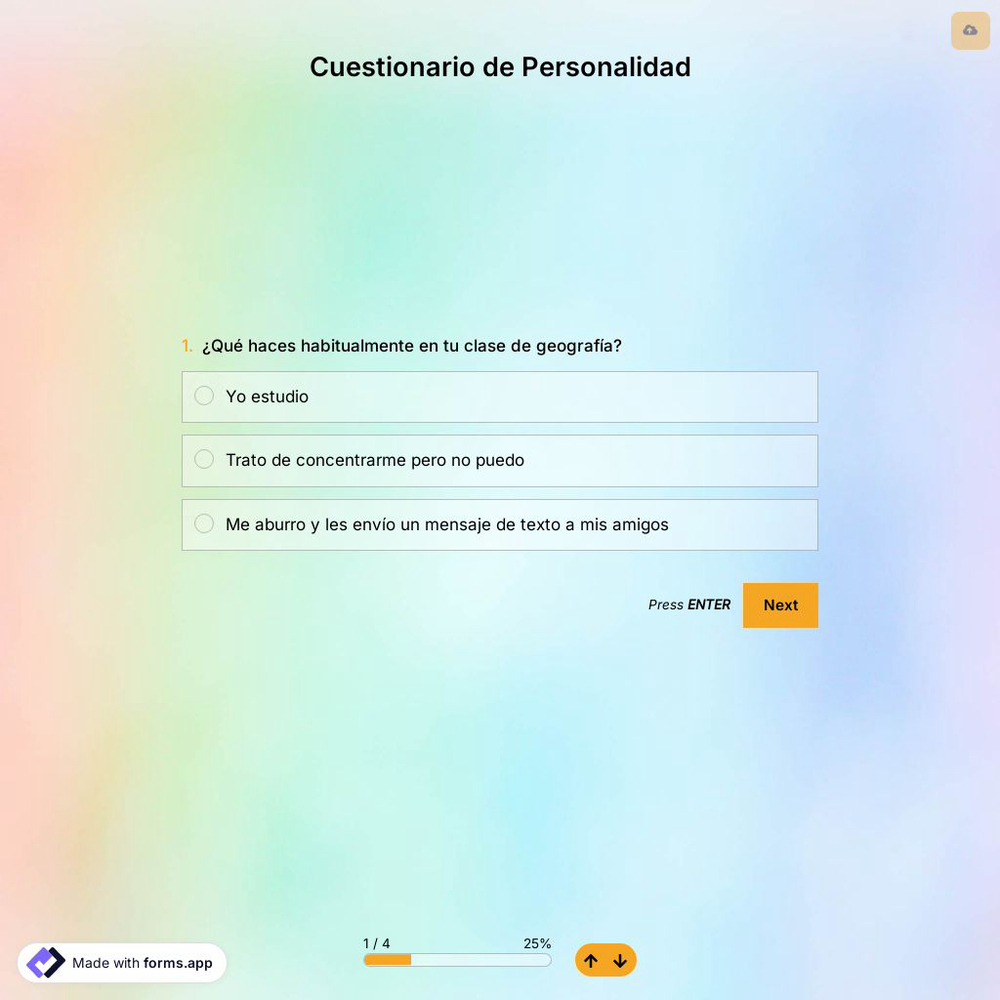 Plantilla de Cuestionario de Personalidad