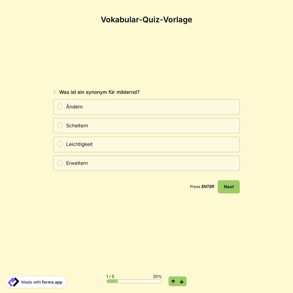 Vokabular-Quiz-Vorlage