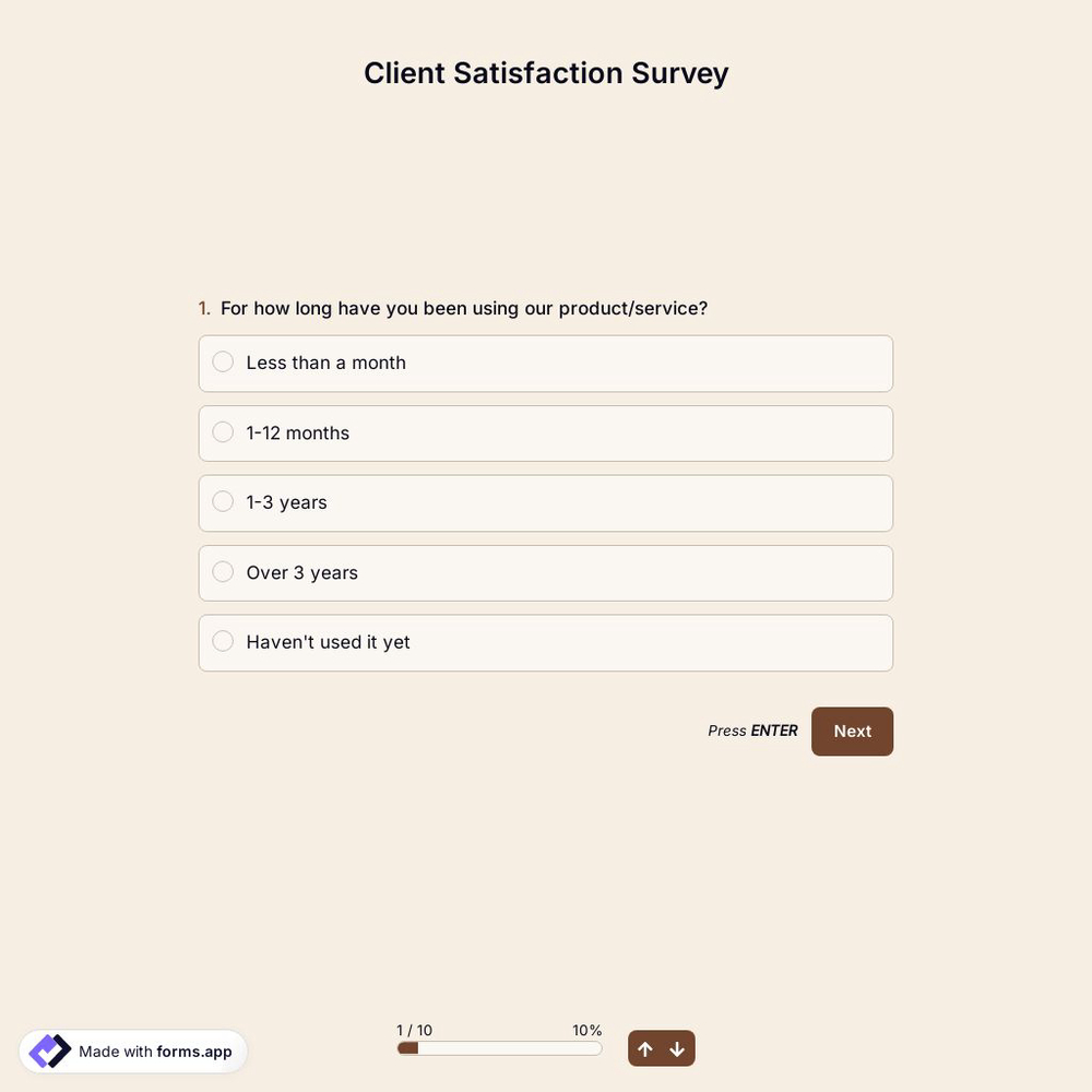 Client Satisfaction Survey Template