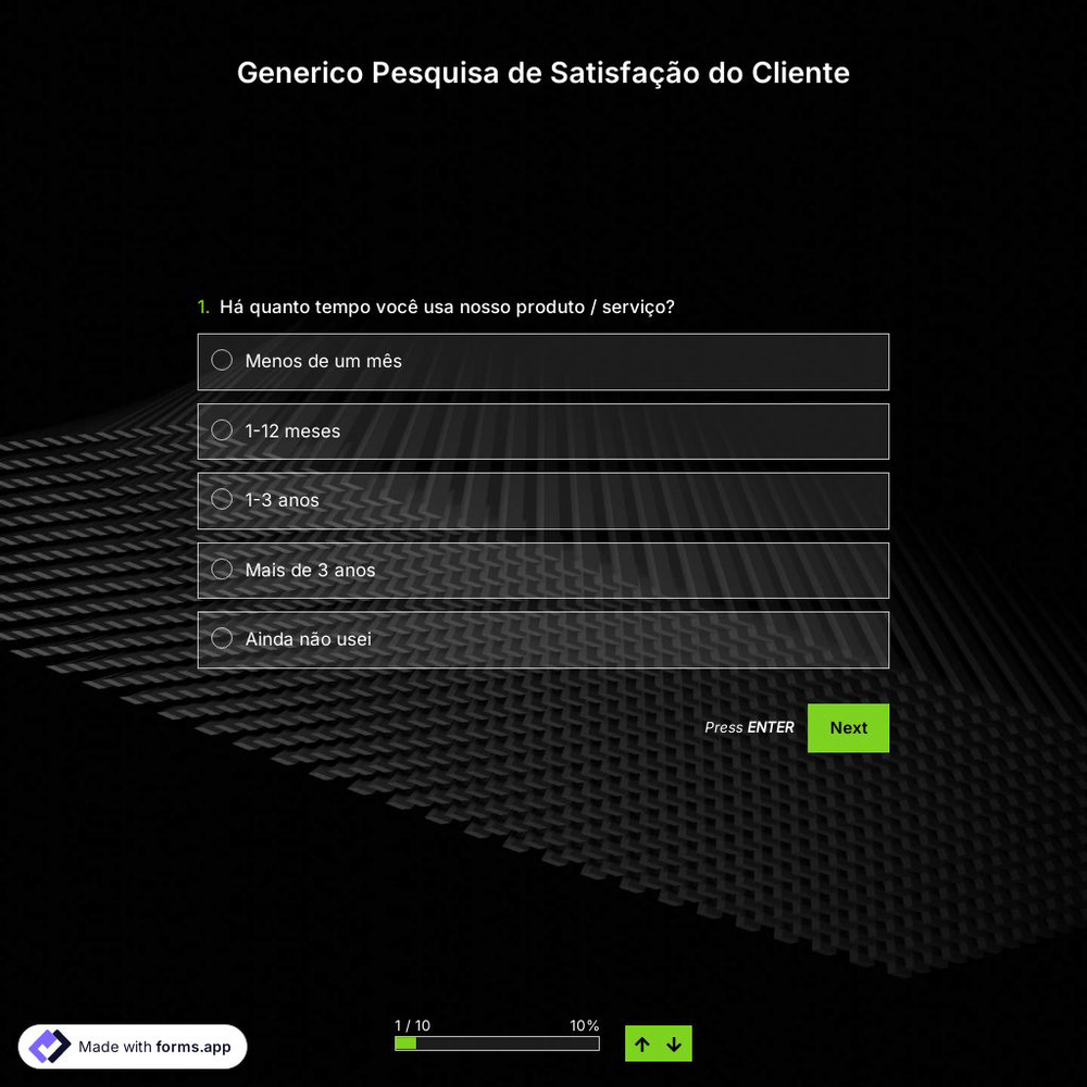 Modelo de Generico Pesquisa de Satisfação do Cliente