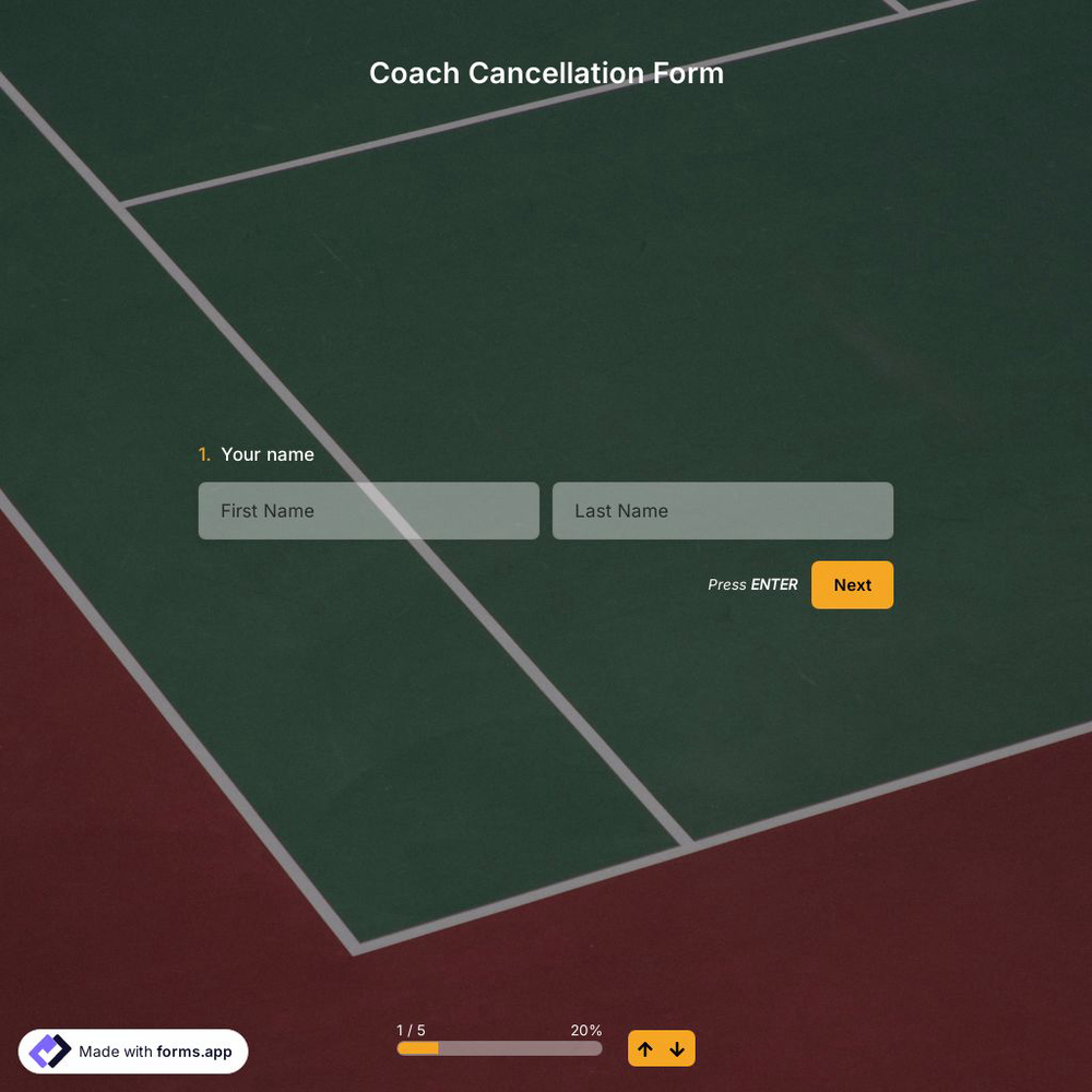 Coach Cancellation Form Template