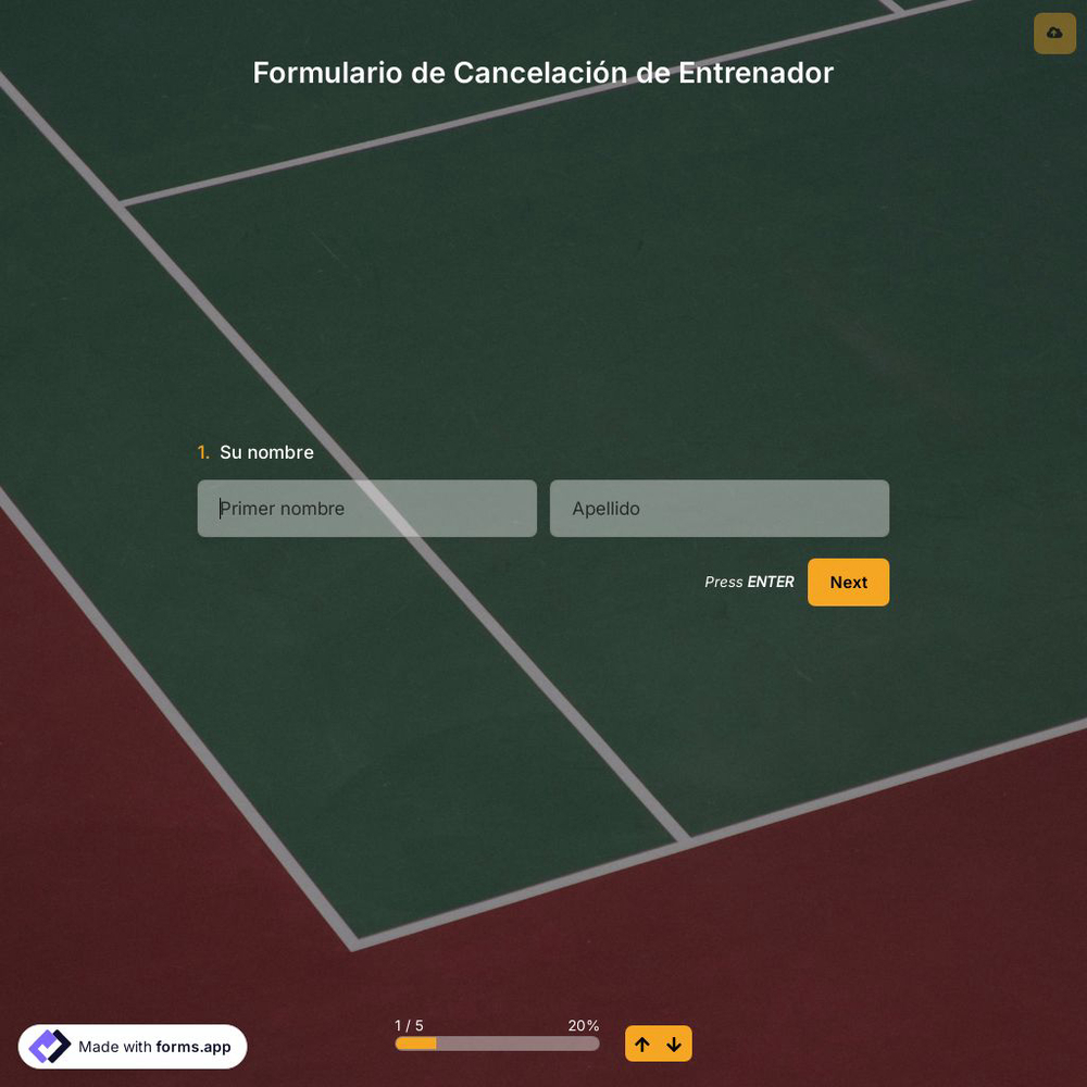 Plantilla de Formulario de Cancelación de Entrenador