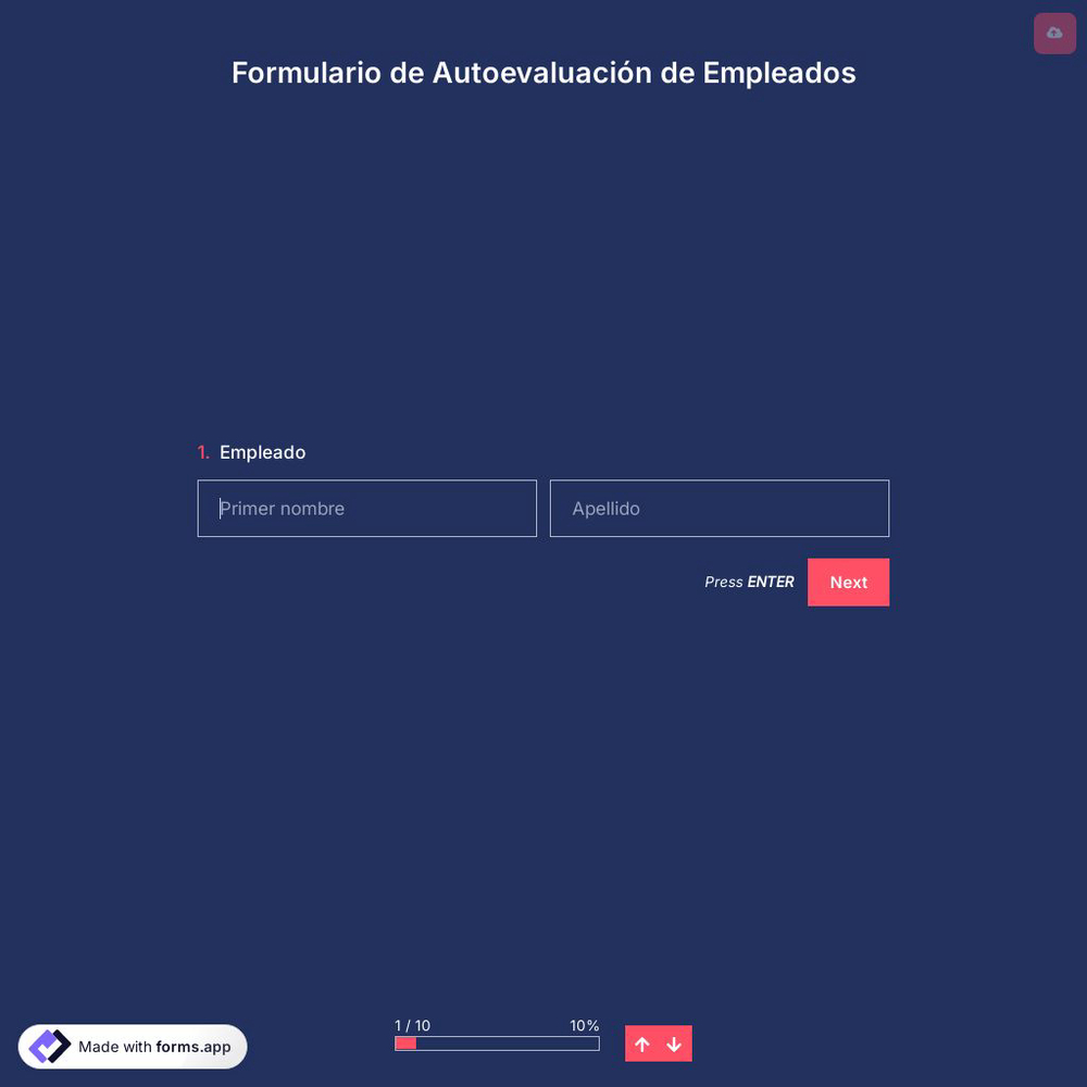 Plantilla de Formulario de Autoevaluación de Empleados