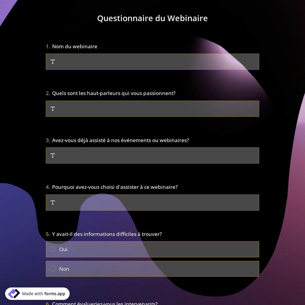 Quiz du Webinaire