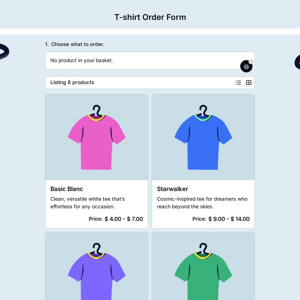 T-shirt Order Form Template