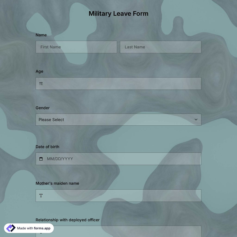 Military Leave Form Template
