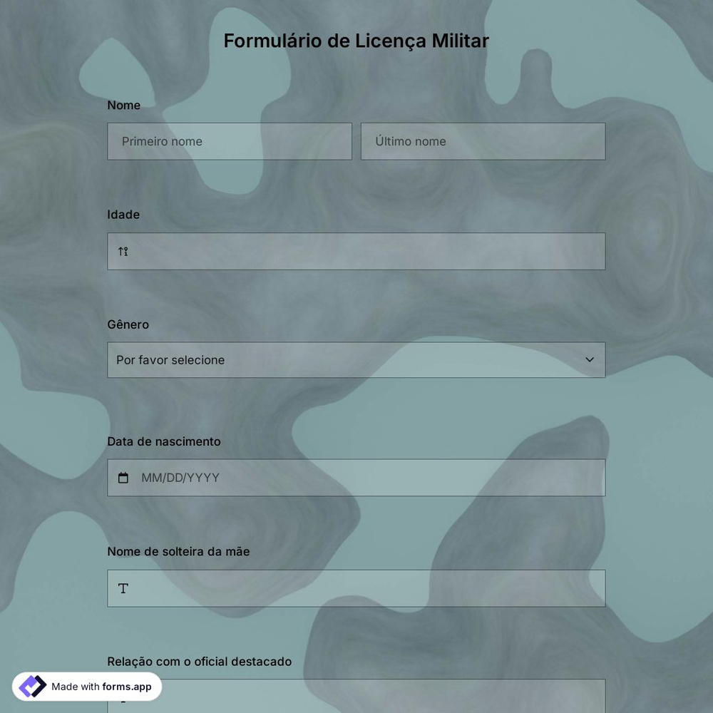 Formulário de Licença Militar