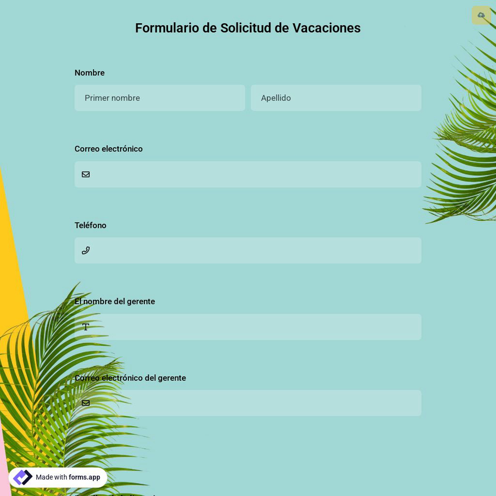 Plantilla de Formulario de Solicitud de Vacaciones