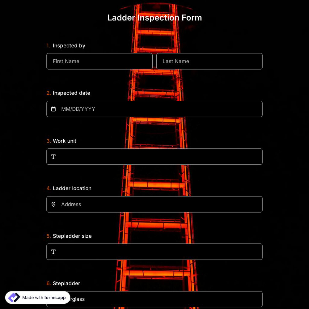 Ladder Inspection Form Template