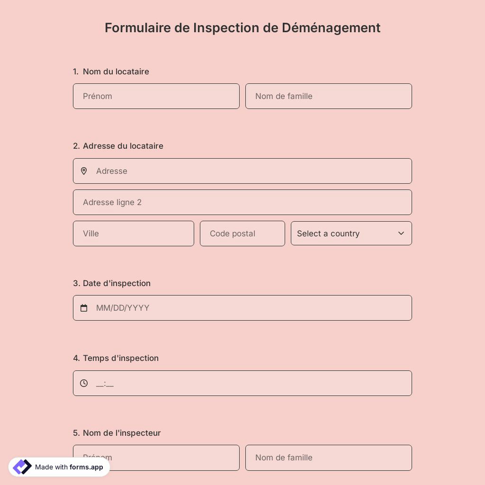 Formulaire de Inspection de Déménagement