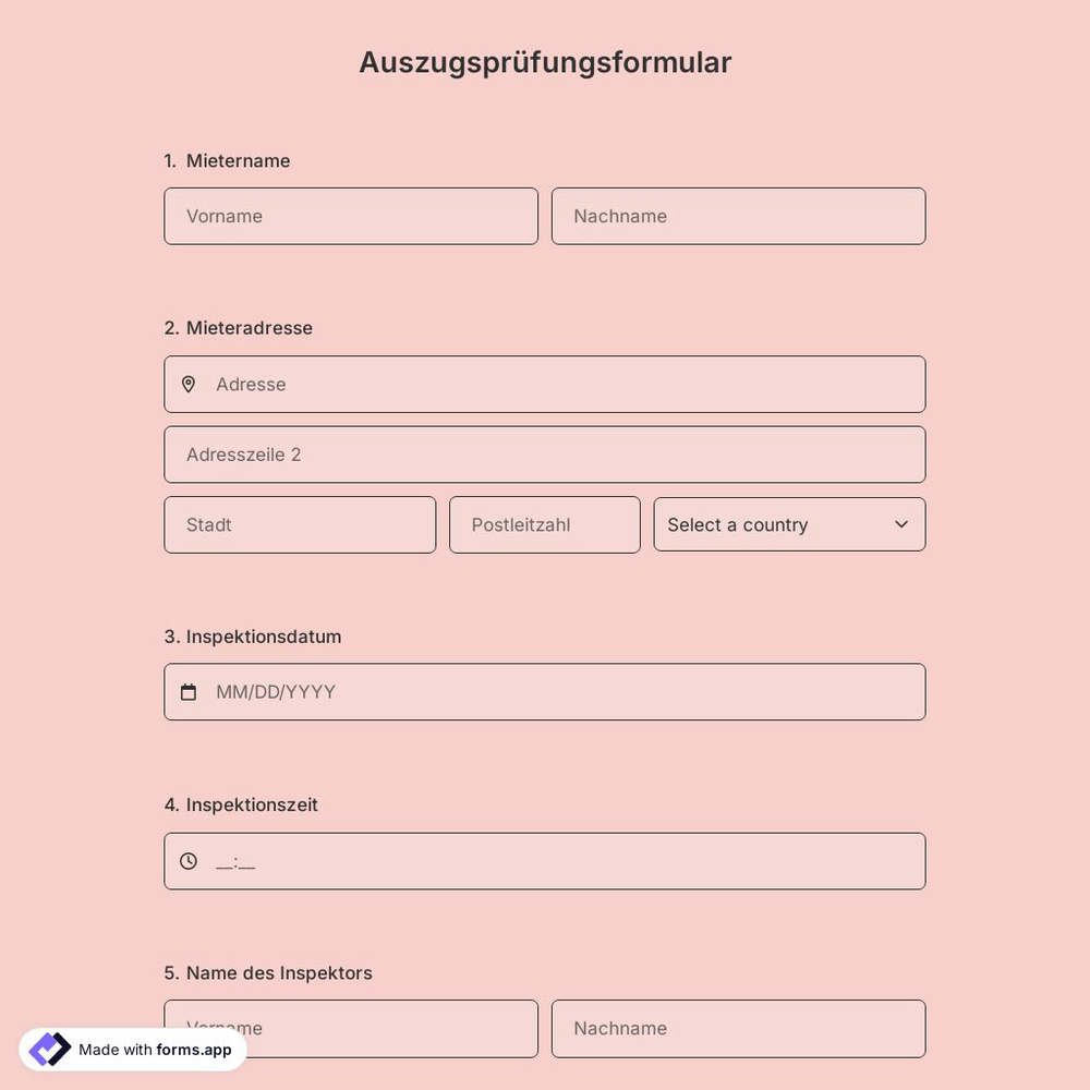 Auszugsprüfungsformular
