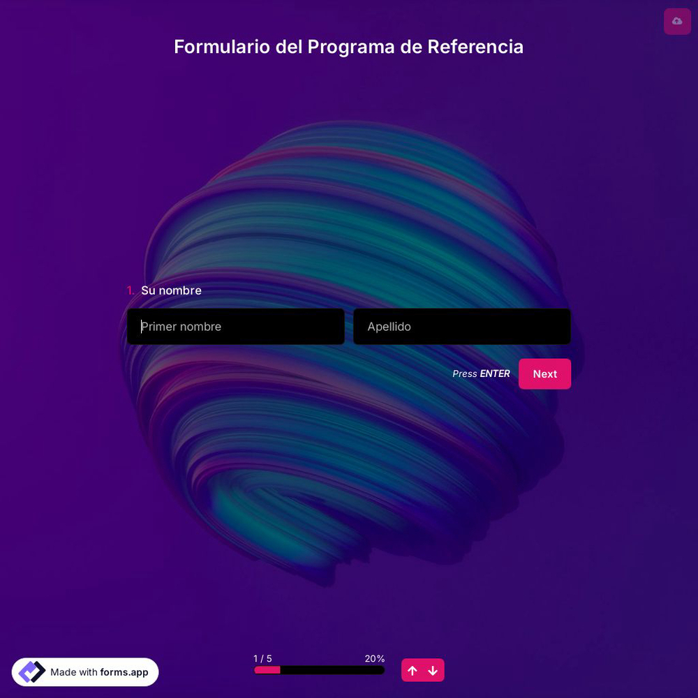 Plantilla de Formulario del Programa de Referencia