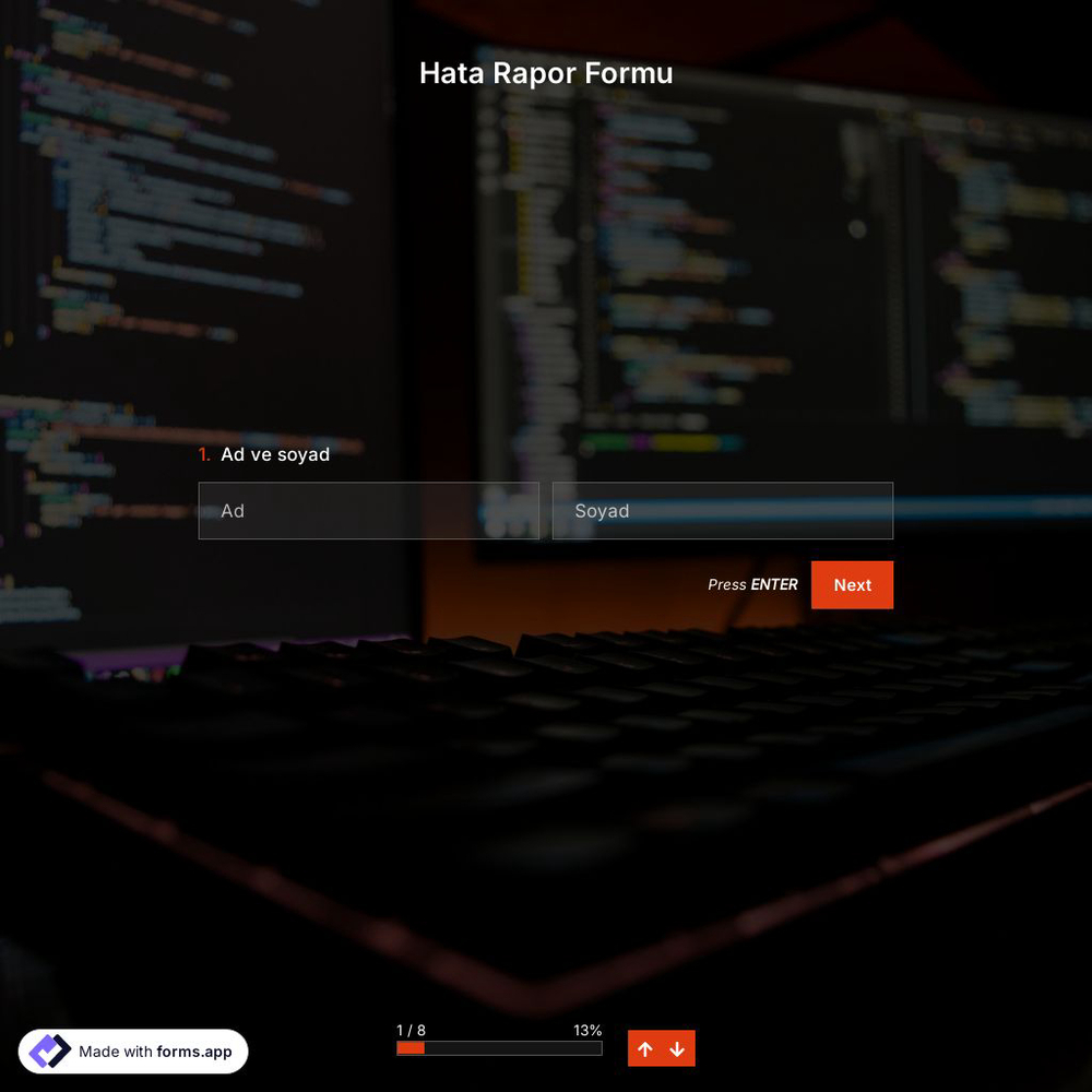 Hata Rapor Formu Şablonu