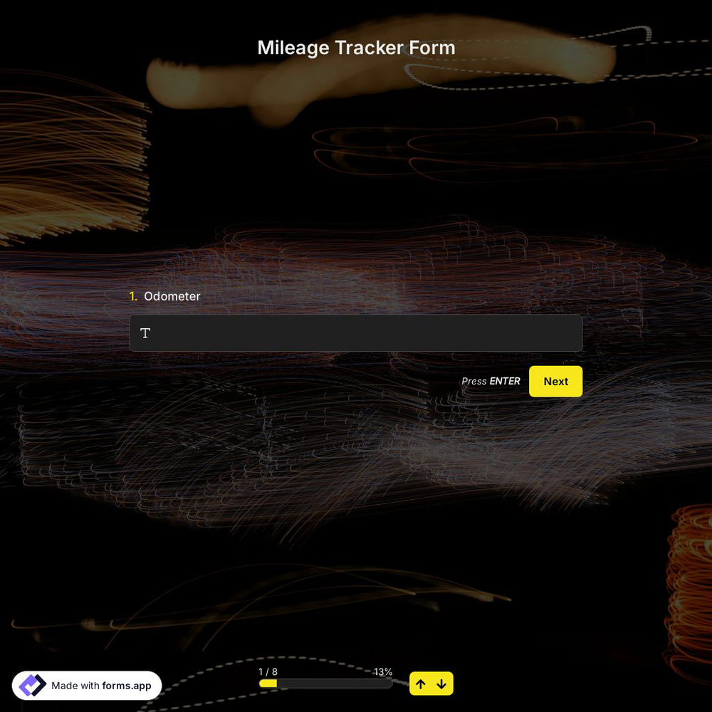 Mileage Tracker Form Template