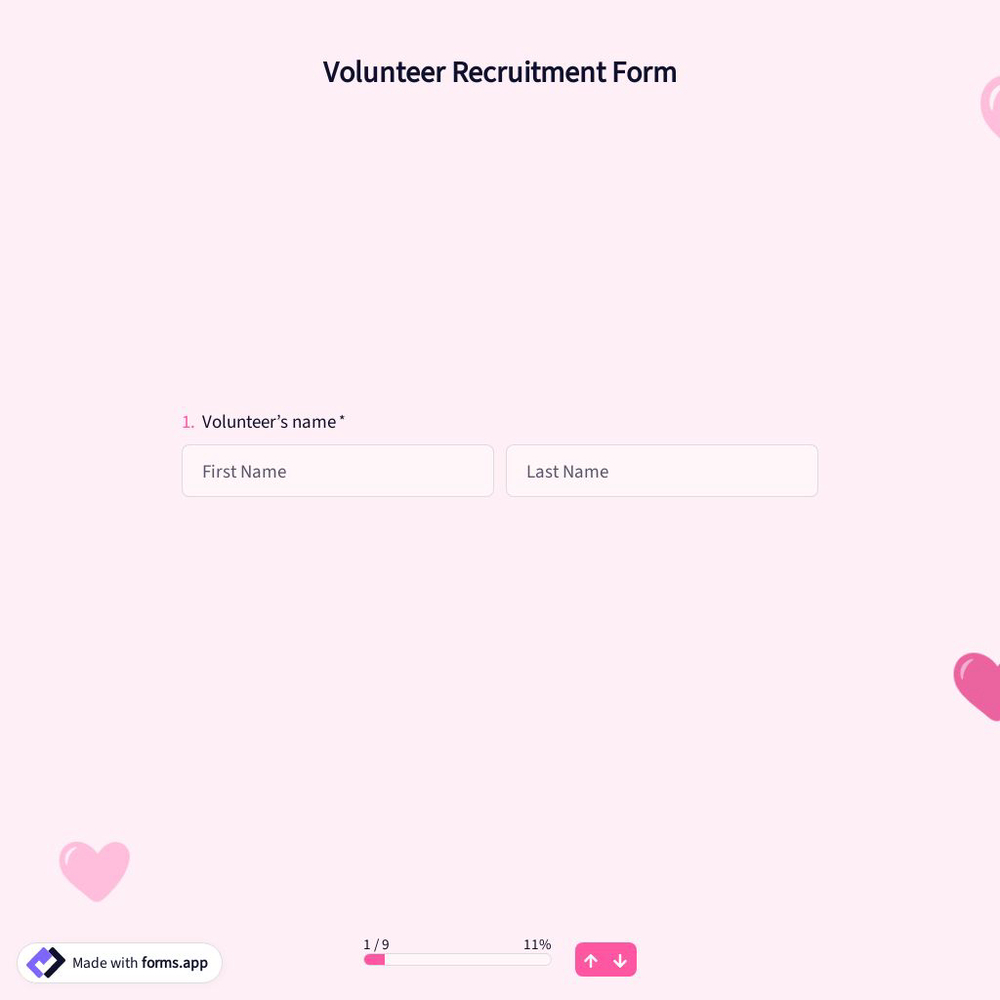 Volunteer Recruitment Form Template