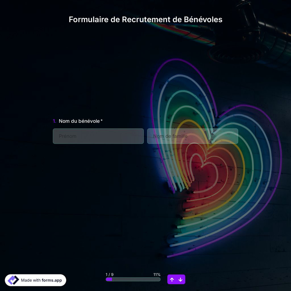 Formulaire de Recrutement de Bénévoles