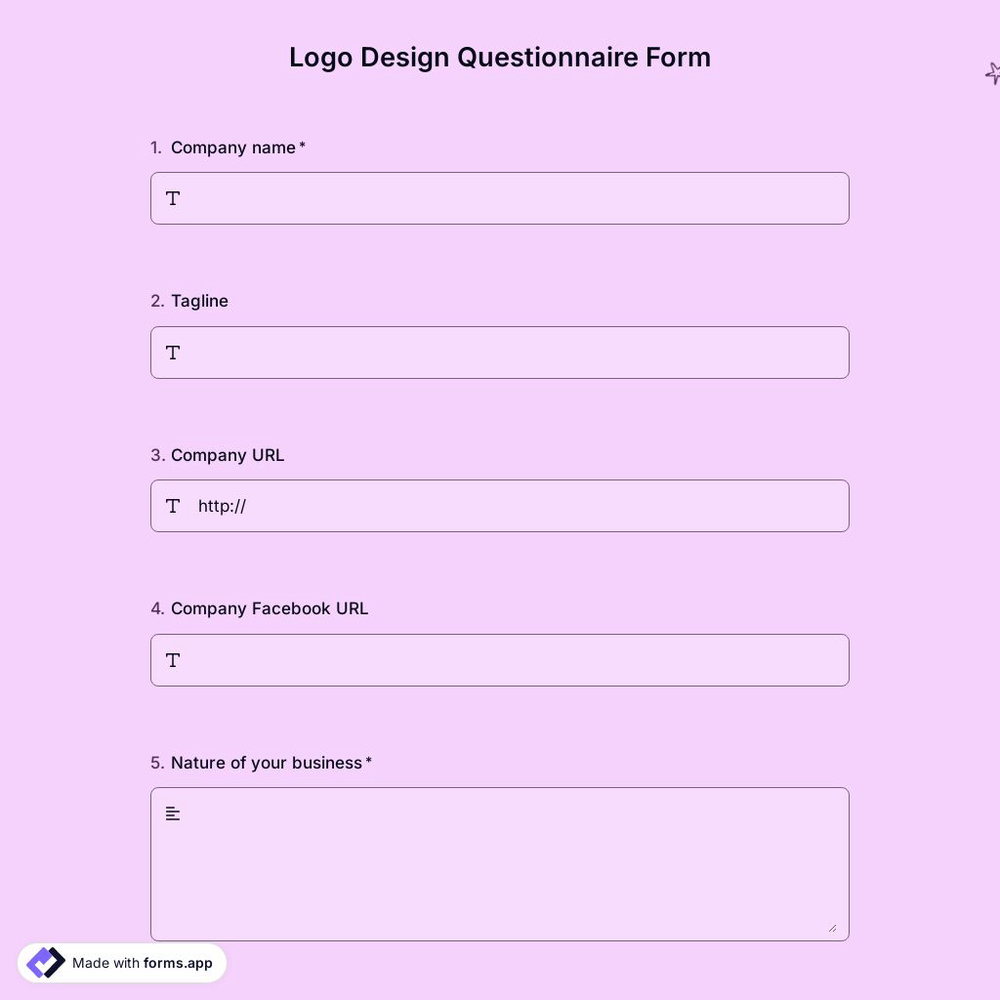 Logo Design Questionnaire Template