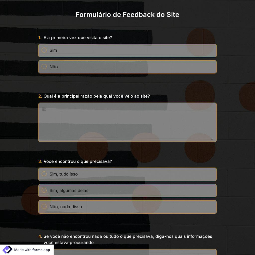 Formulário de Feedback do Site