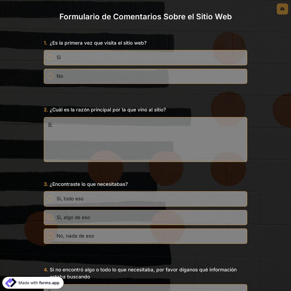 Plantilla de Formulario de Comentarios Sobre el Sitio Web