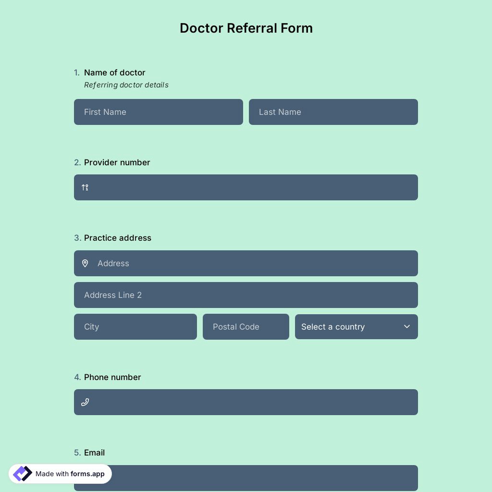 Doctor Referral Form Template