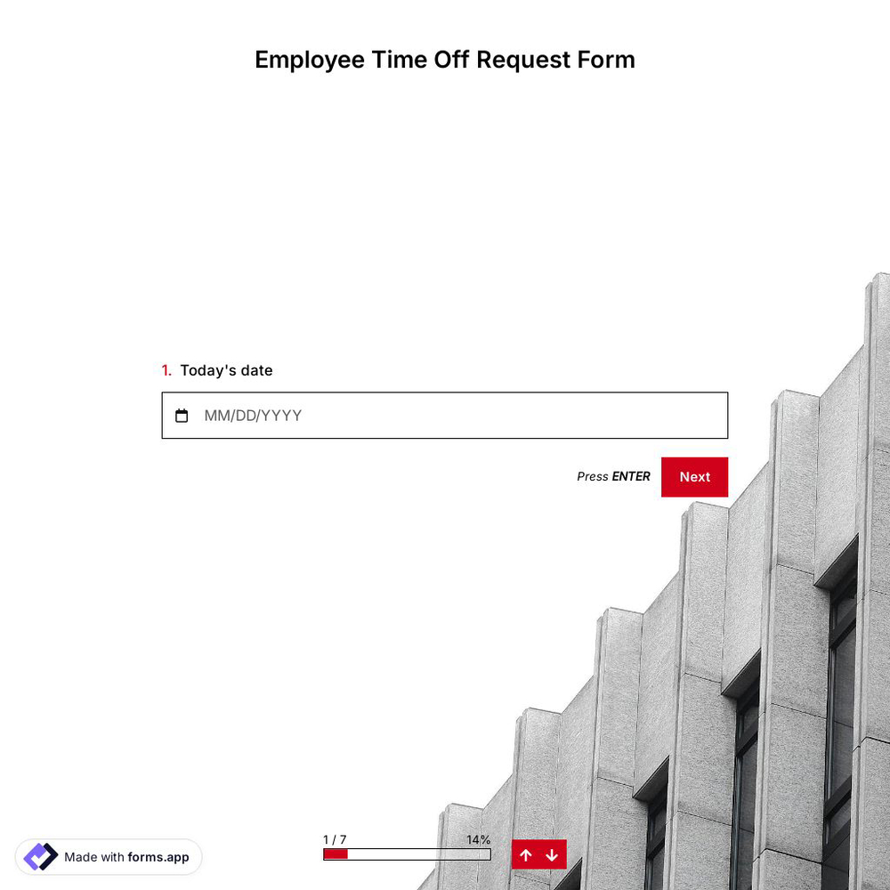 Employee Time Off Request Form Template