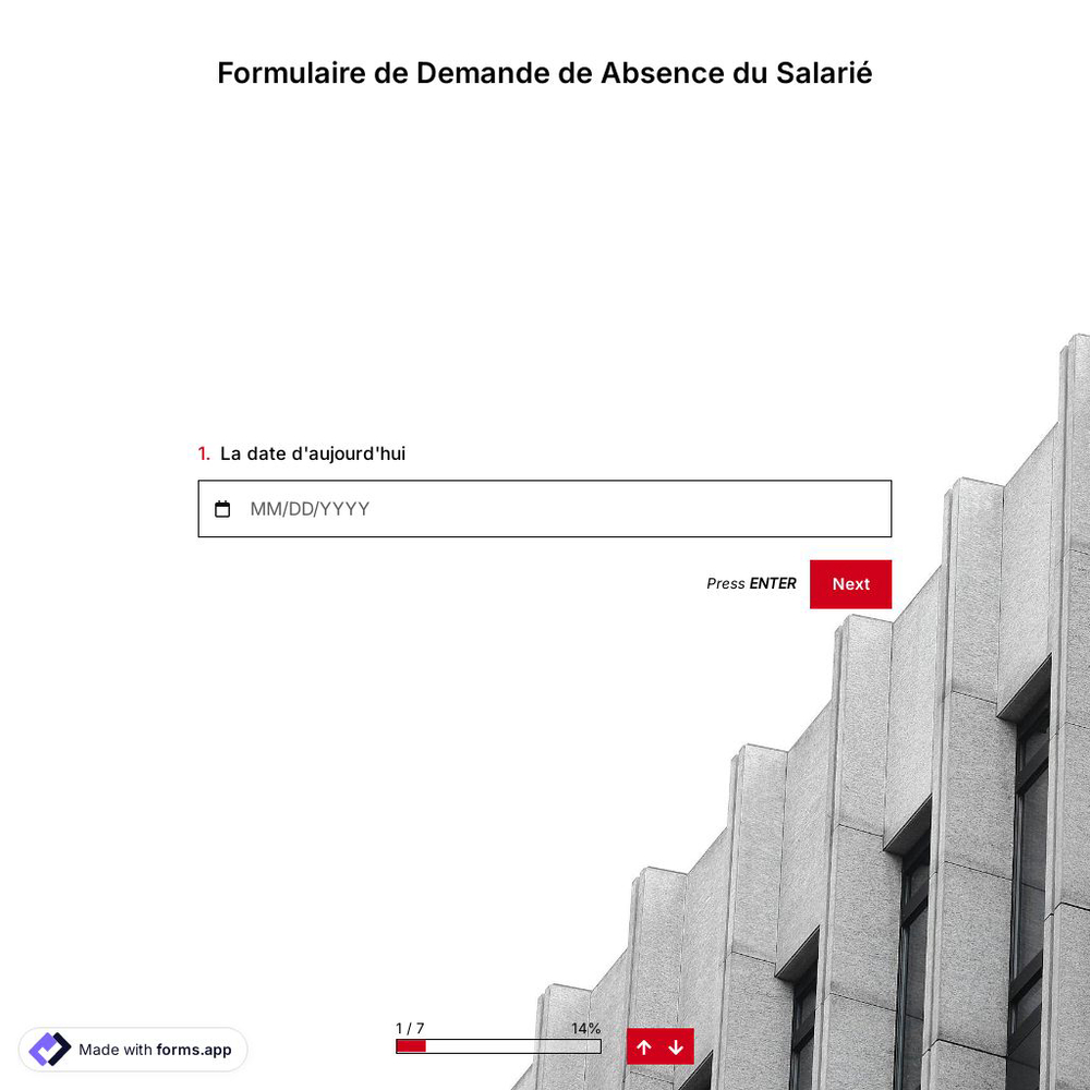 Formulaire de Demande de Absence du Salarié