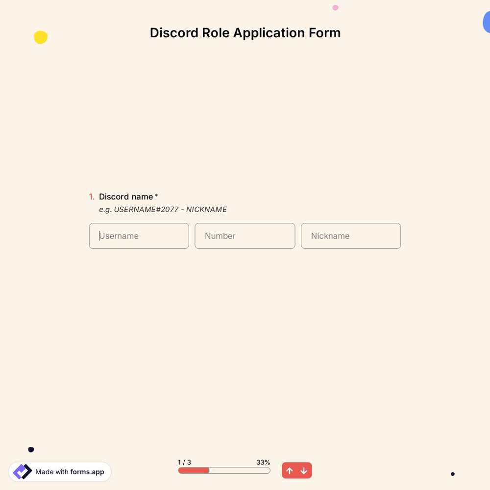 Discord Role Application Form Template