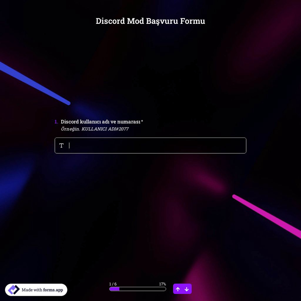 Discord Mod Başvuru Formu