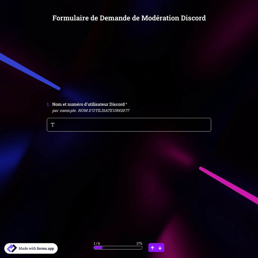 Formulaire de Demande de Modération Discord