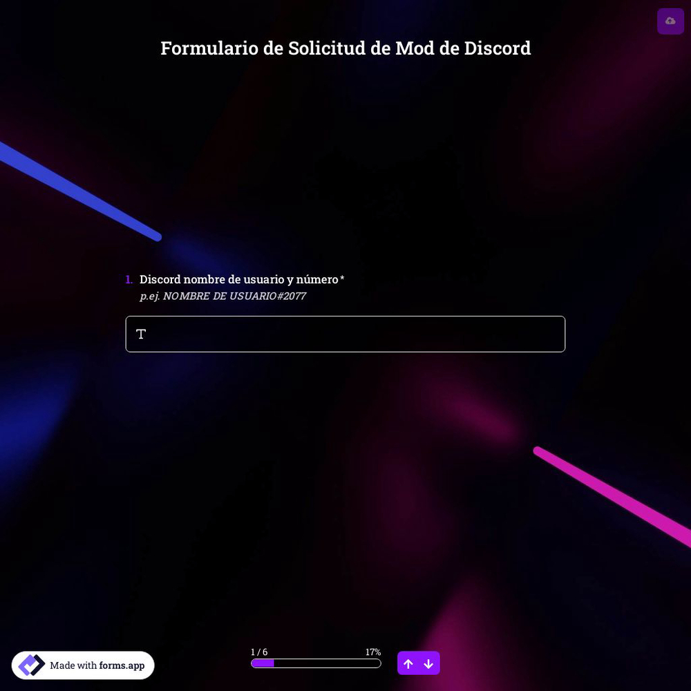 Formulario de Solicitud de Mod de Discord