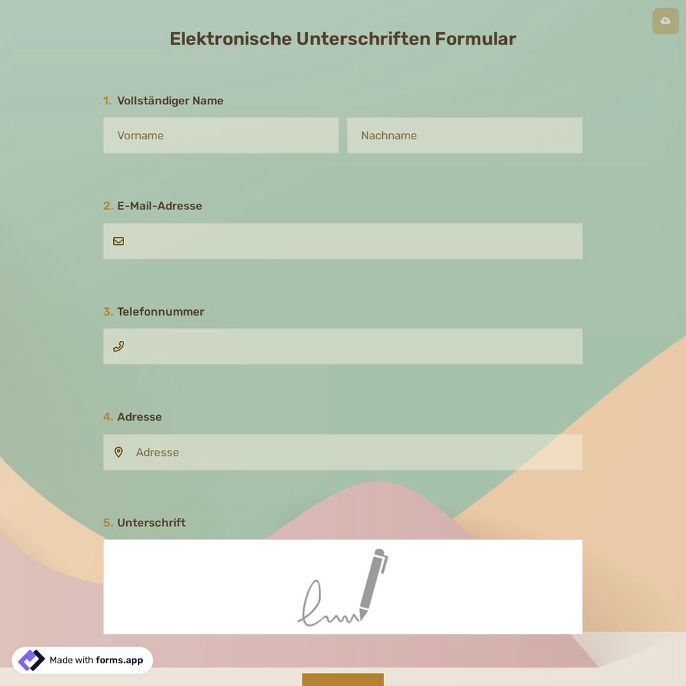 Elektronische Unterschriften Formular