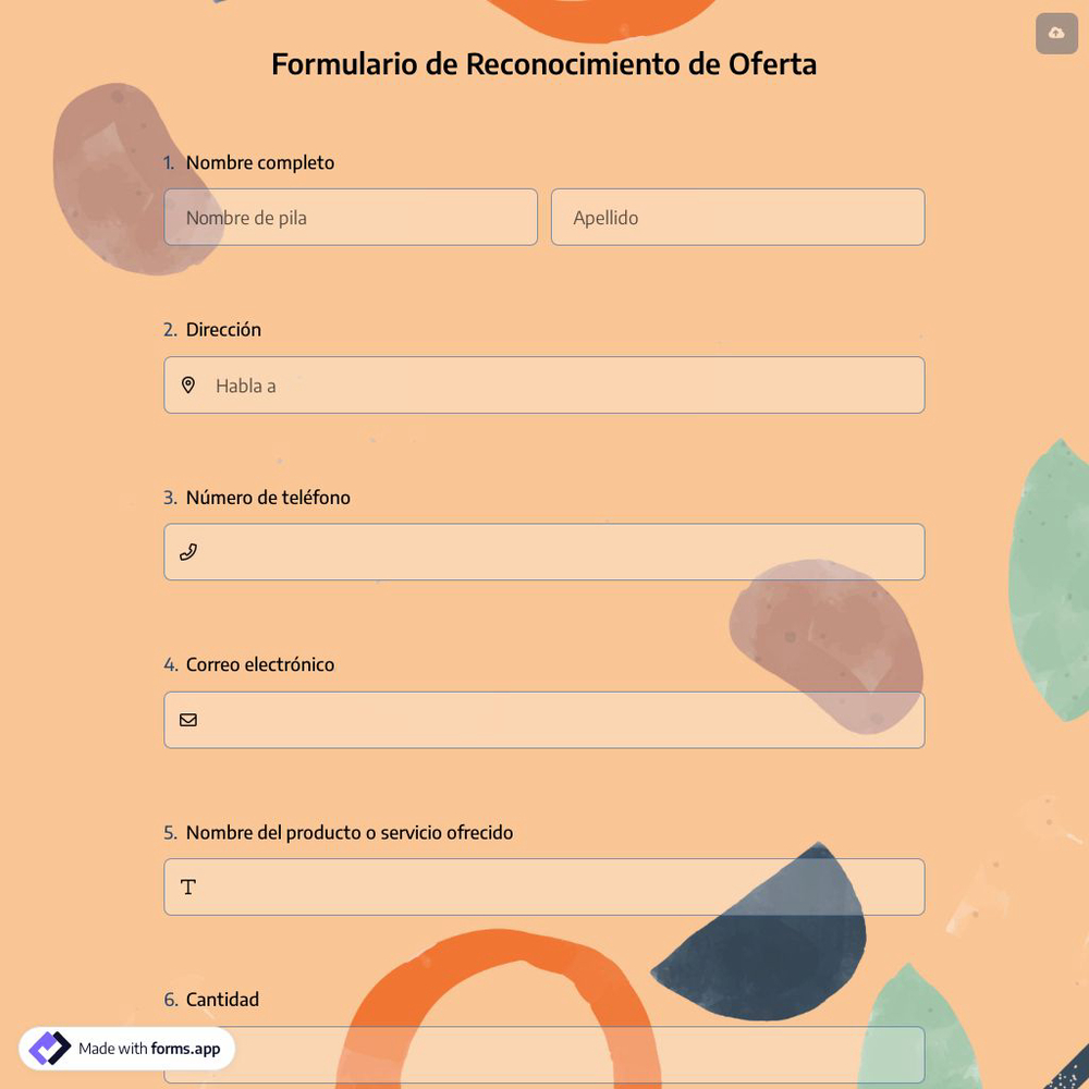 Formulario de Reconocimiento de Oferta