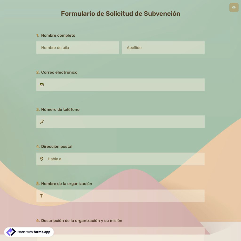 Formulario de Solicitud de Subvención