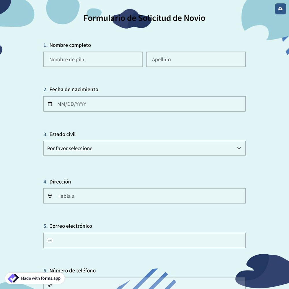 Formulario de Solicitud de Novio