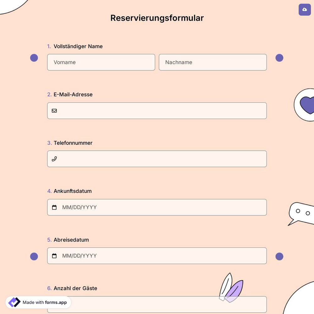 Reservierungsformular