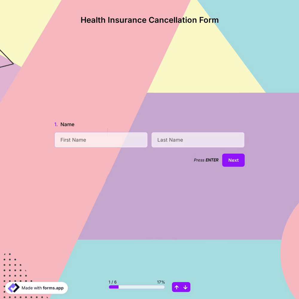 Health Insurance Cancellation Form