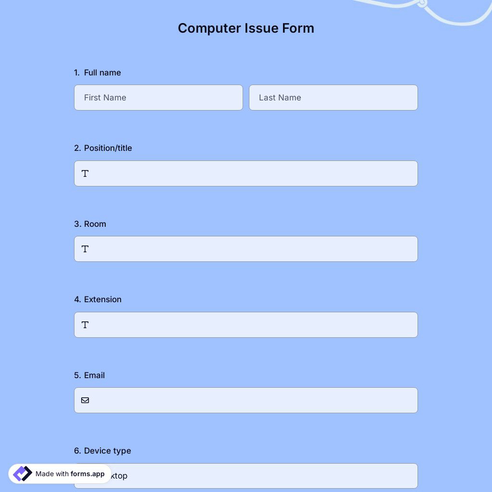 Computer Issue Form