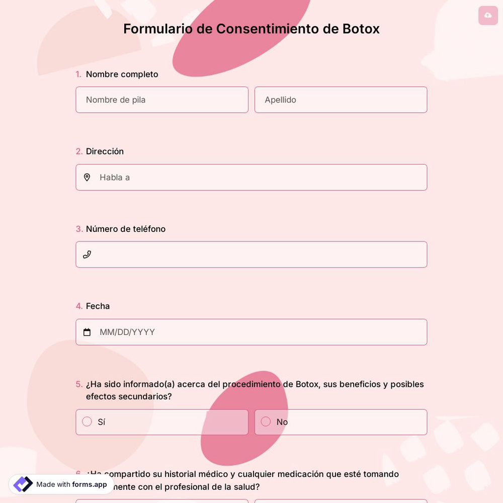 Formulario de Consentimiento de Botox
