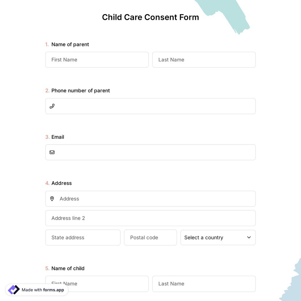 Child Care Consent Form