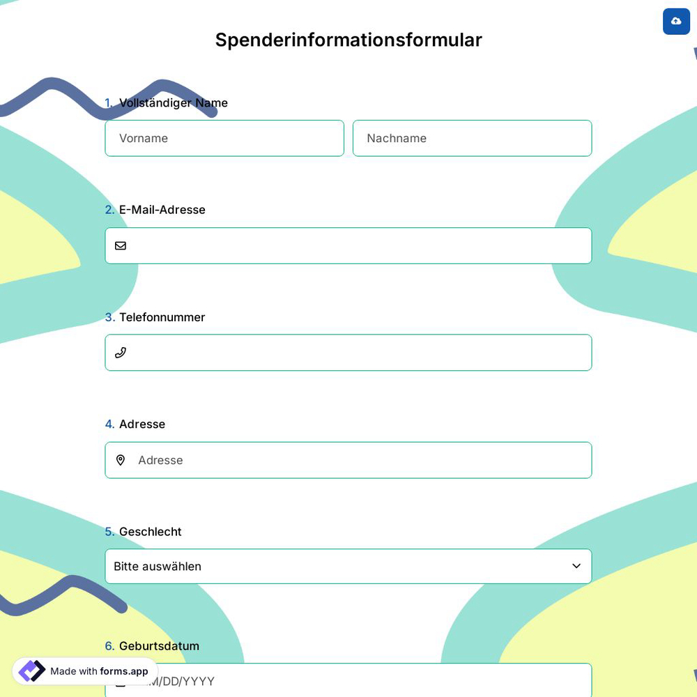 Spenderinformationsformular