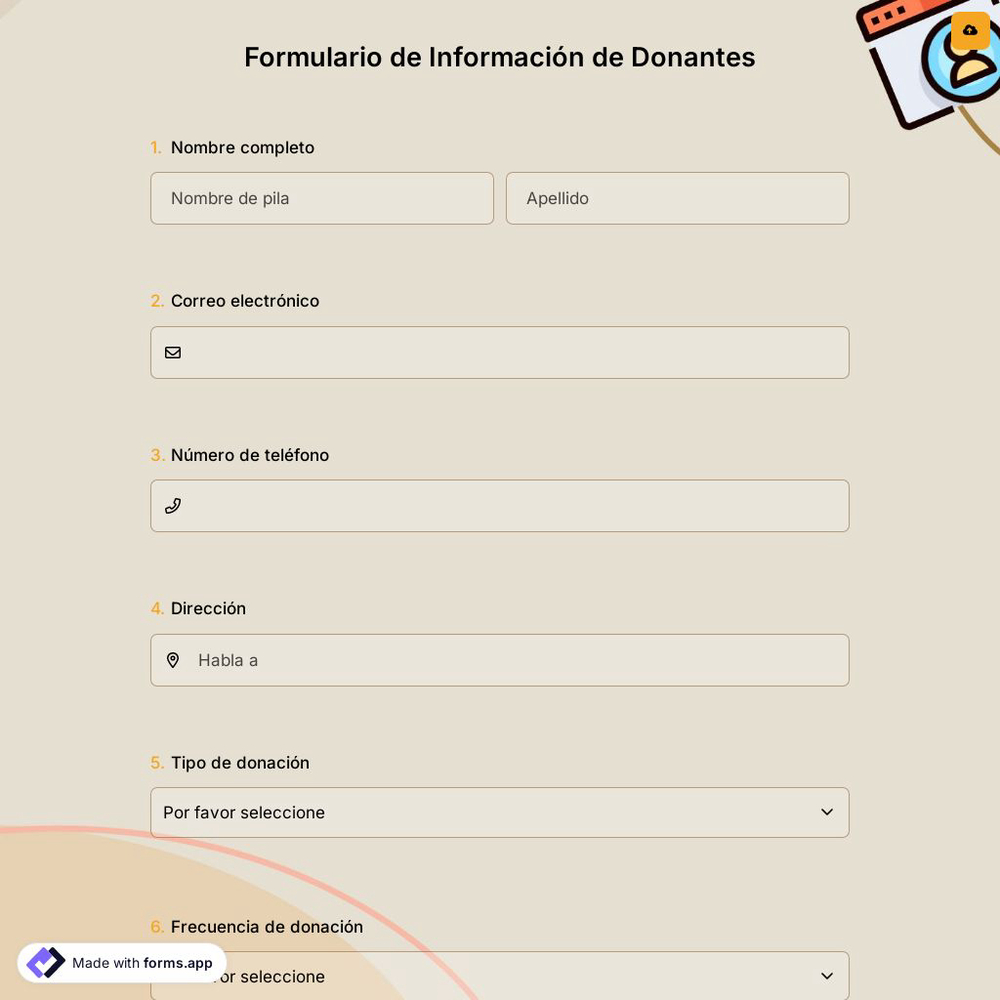Formulario de Información de Donantes