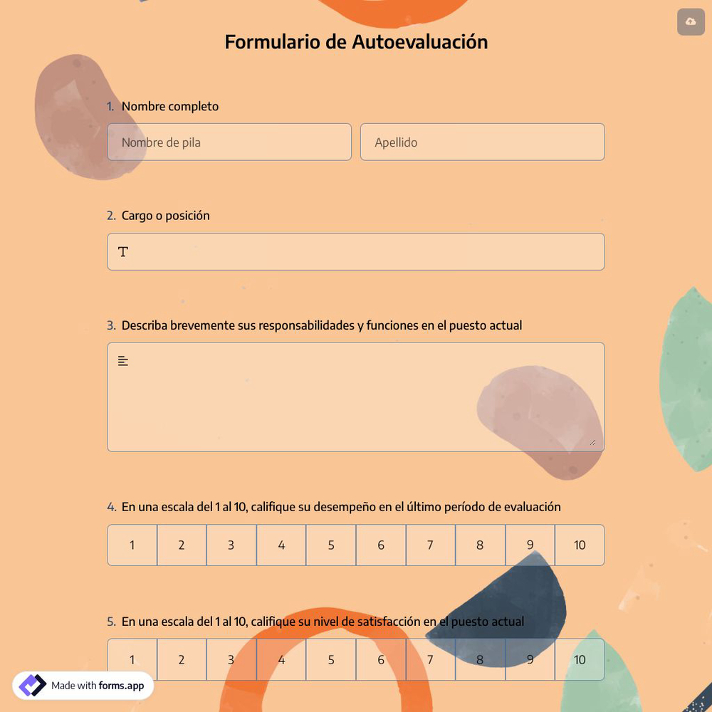 Formulario de Autoevaluación