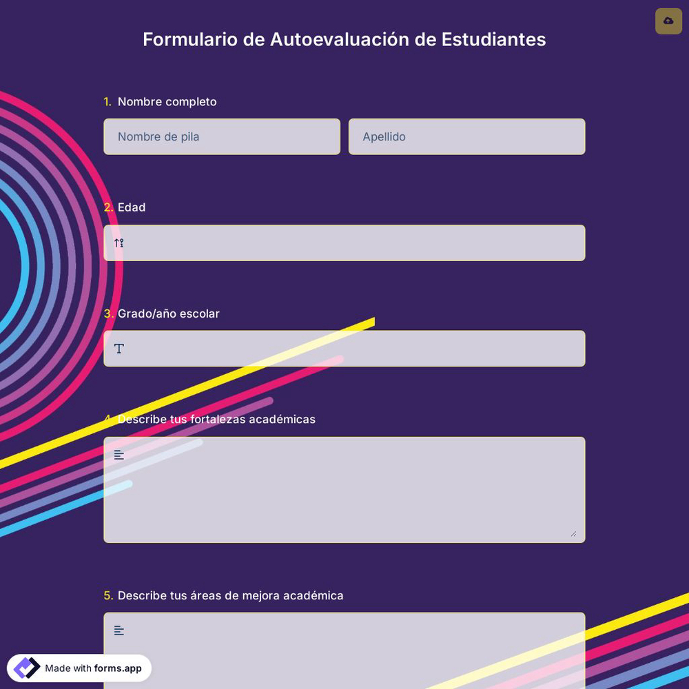 Formulario de Autoevaluación de Estudiantes
