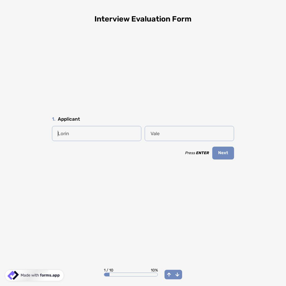 Interview Evaluation Form