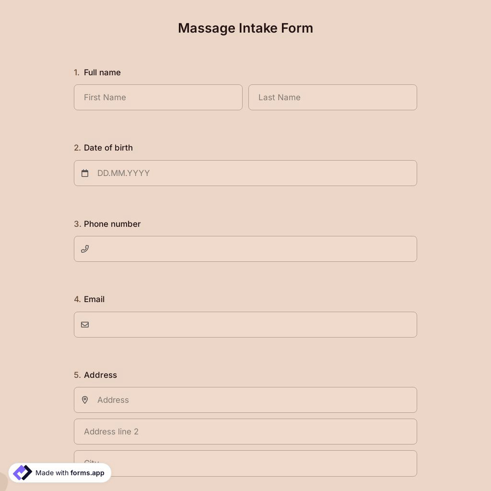 Massage Intake Form