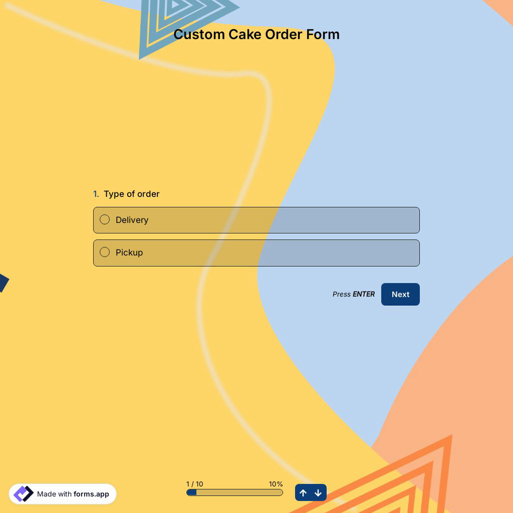 Custom Cake Order Form